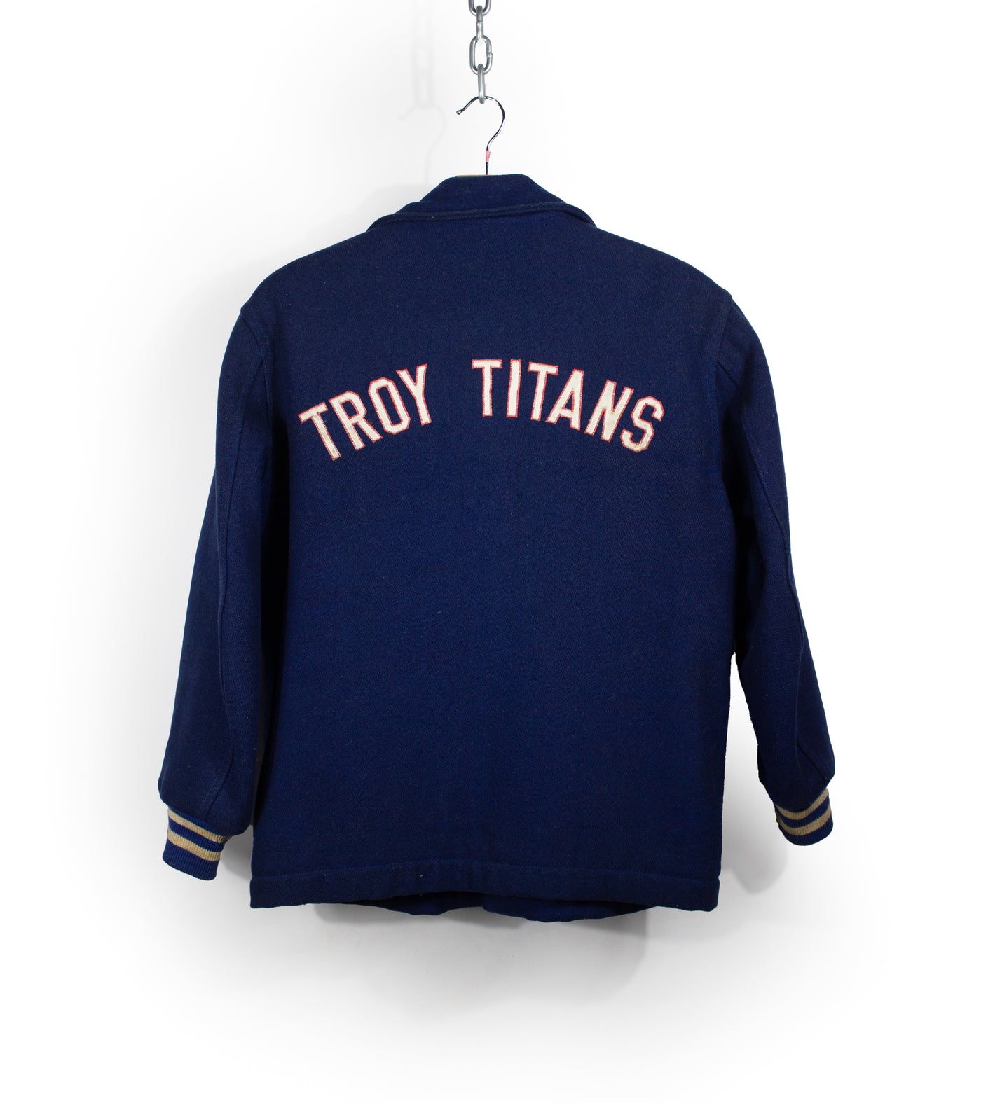 Vintage 70s Johnny Evers Co Troy Titans Chainstitched Varsity Jacket
