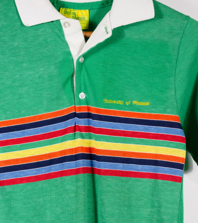 Vintage 70s University of Vermont Rainbow Polo Shirt