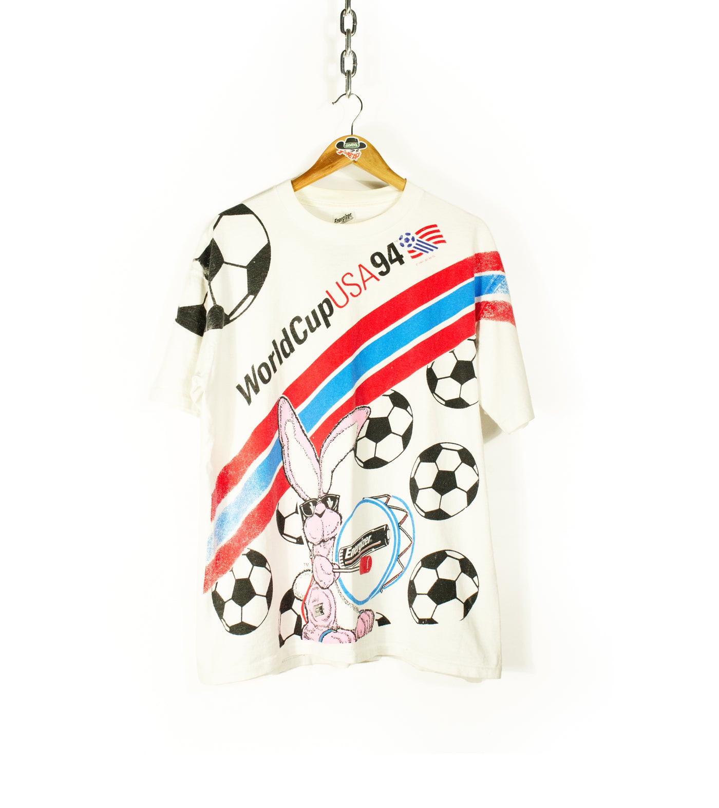 Vintage 1994 World Cup USA Energizer All over Print T-Shirt