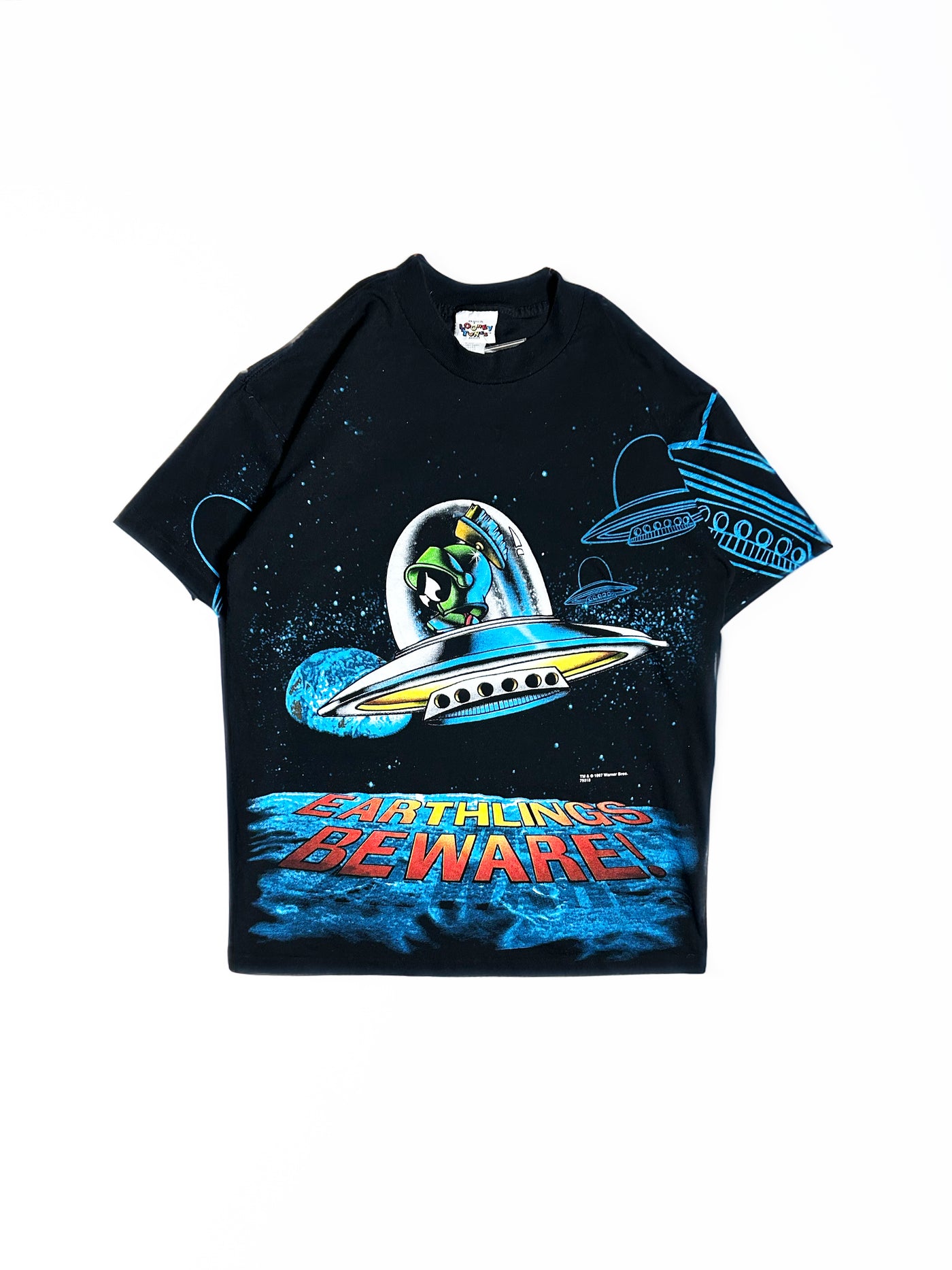 Vintage 1997 Marvin the Martian 'Earthlings Beware' T-Shirt