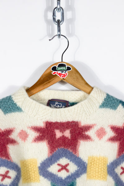Vintage 90s Woolrich Handknit Patterned Sweater
