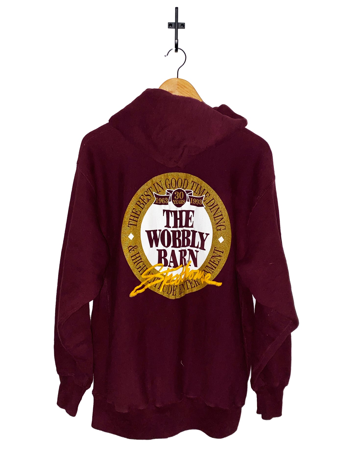 Vintage 1993 ‘The Wobbly Barn’ Steakhouse Hoodie