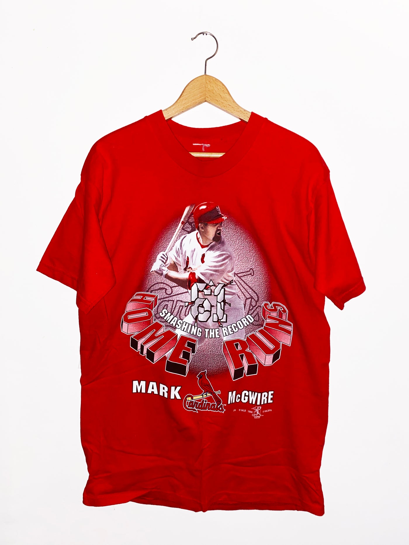 Vintage 1998 Mark Mcguire St. Louis Cardinals “Smashing the Record” T-Shirt