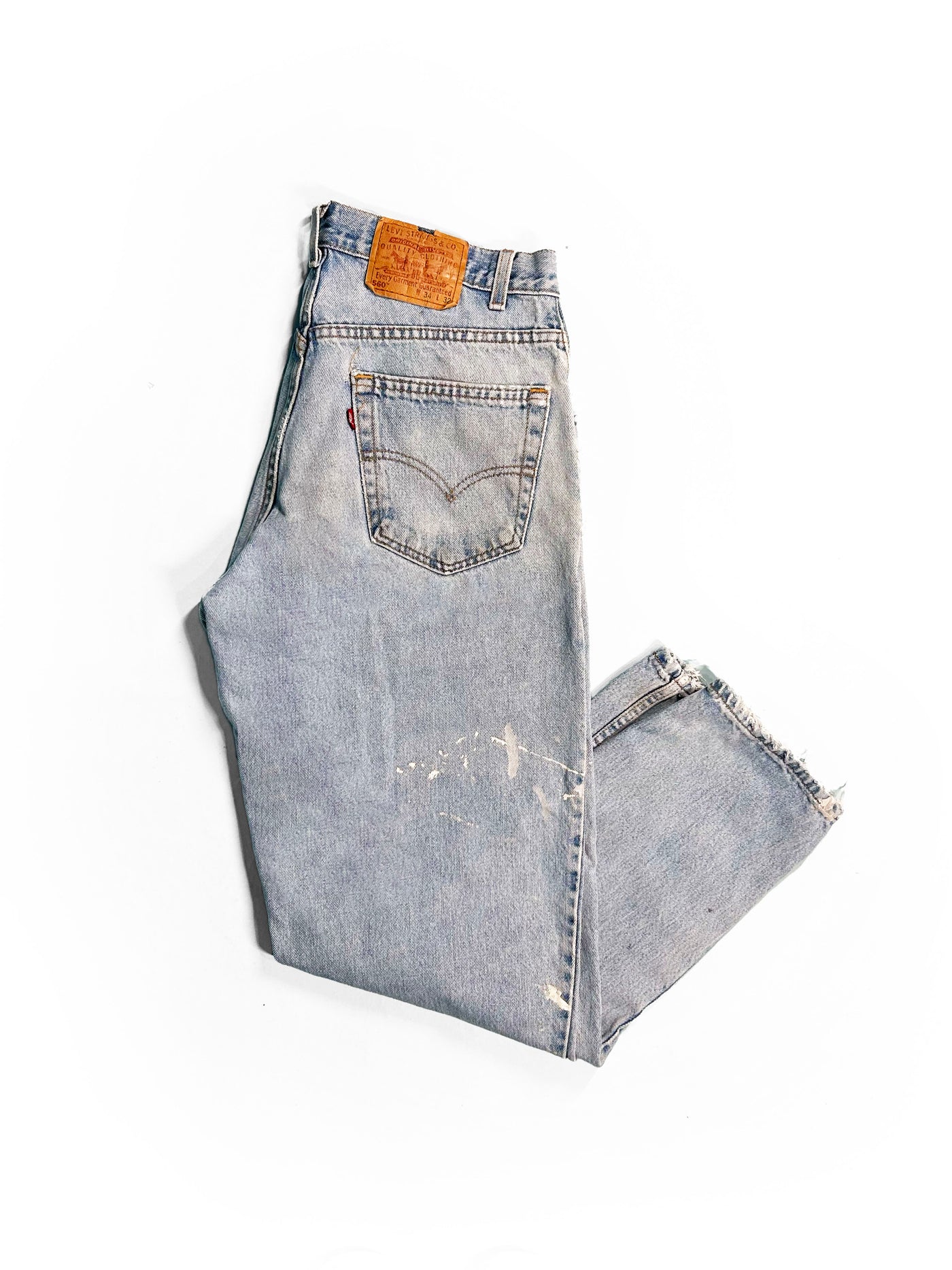 Vintage 90s Levi 560 Paint Splattered LightWash Jeans