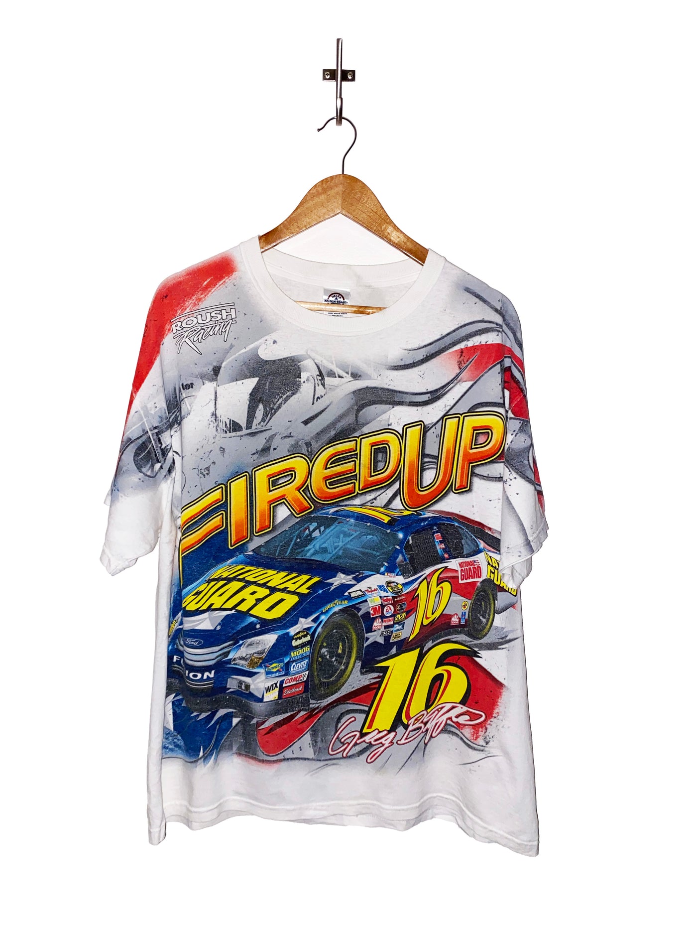 Vintage Greg Biffle Fired Up All Over Print T-Shirt