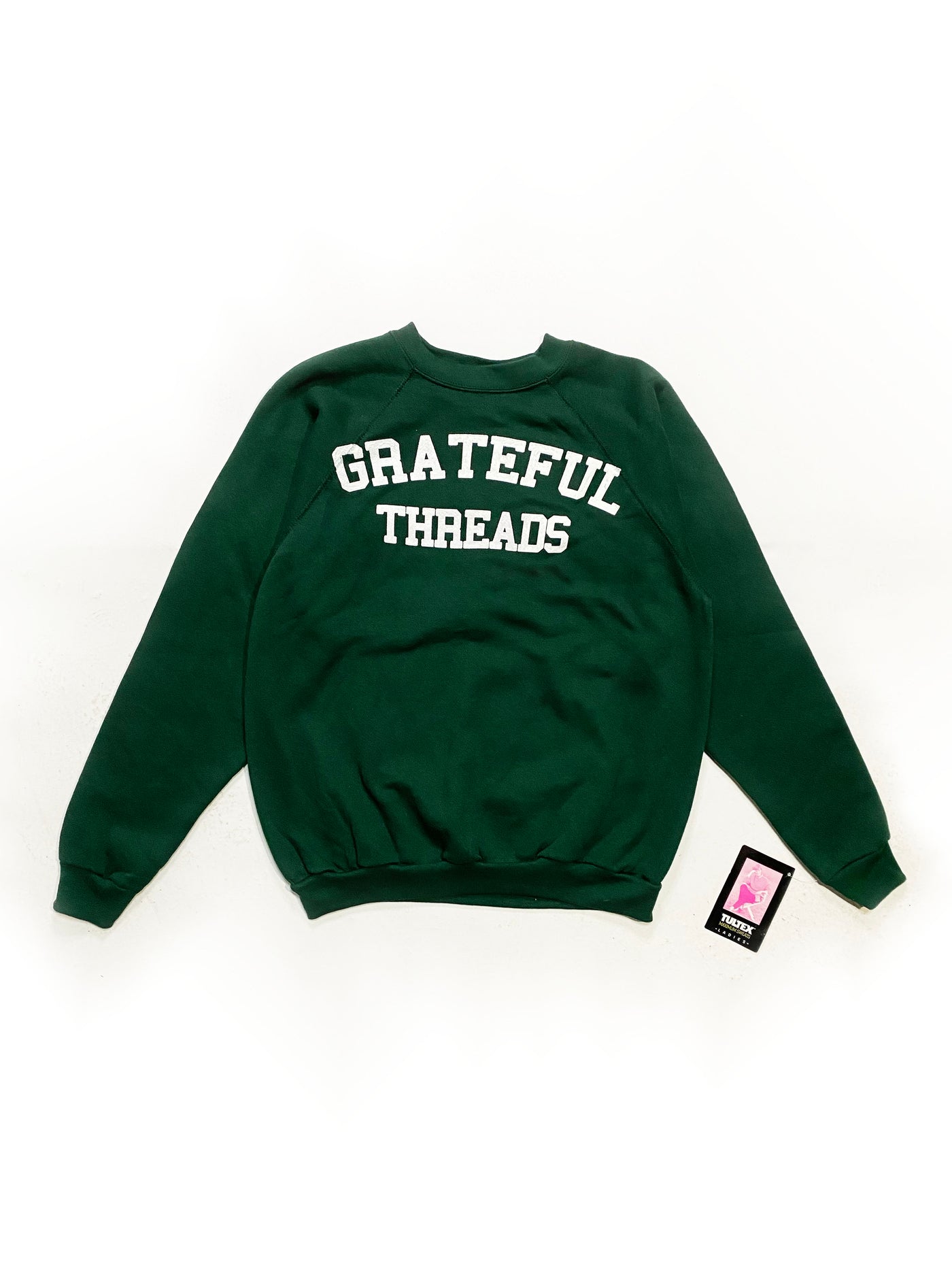 80s Tultex Grateful Threads Spellout Crewneck - Forest Green - Size M