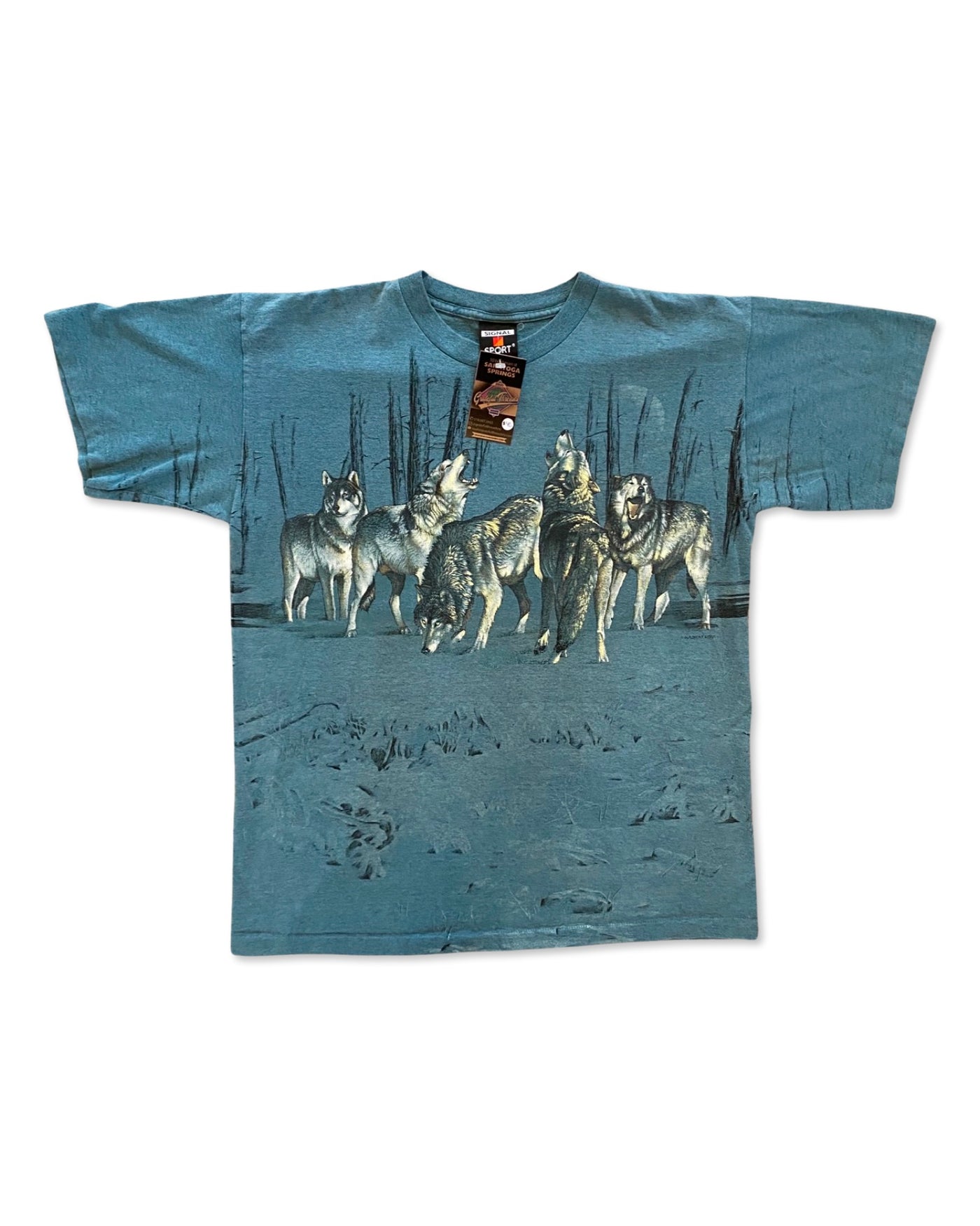 Vintage 90s Wolf All Over Print T-Shirt