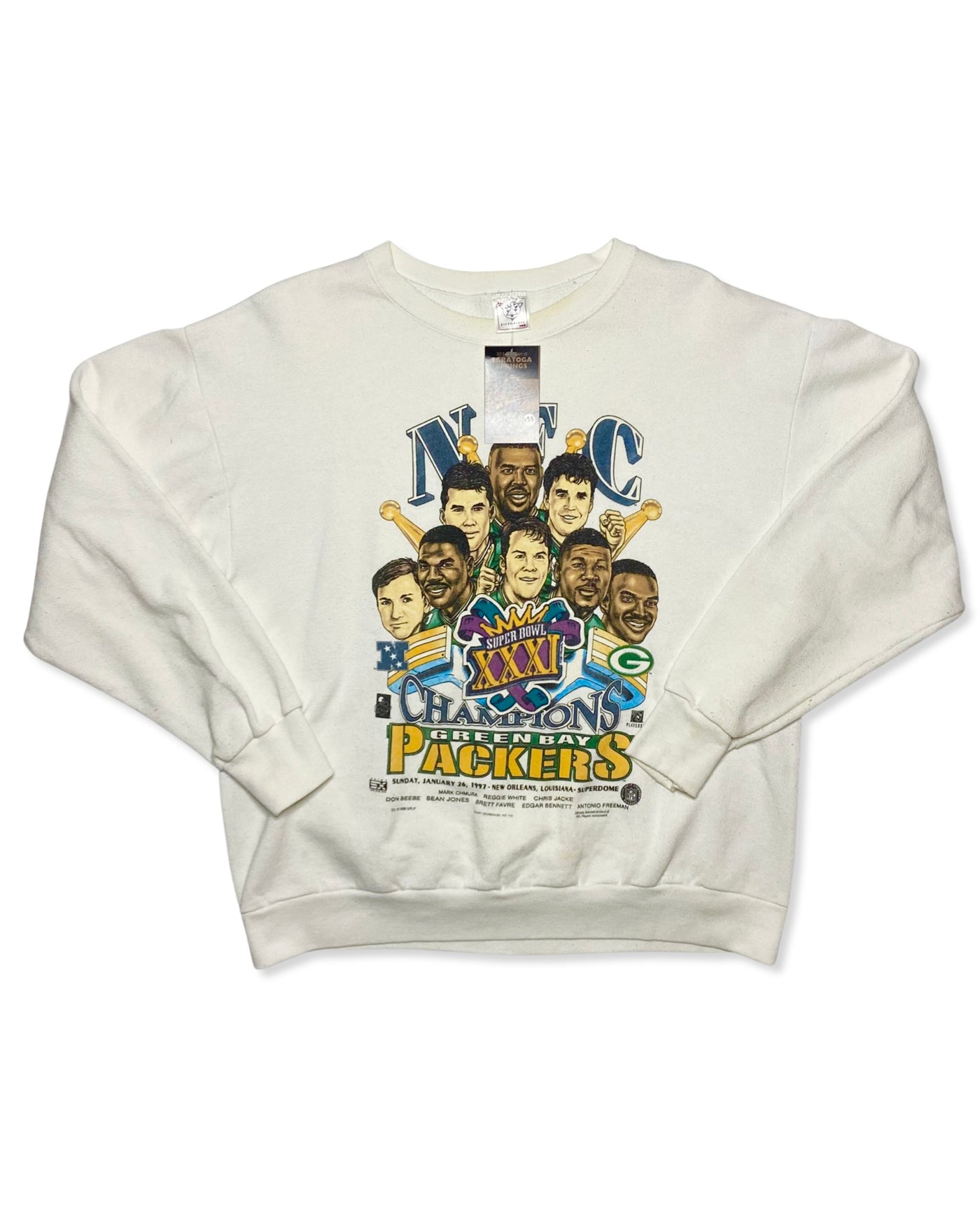 Vintage 1997 Green Bay Packers NFC Champions Caricature Crewneck