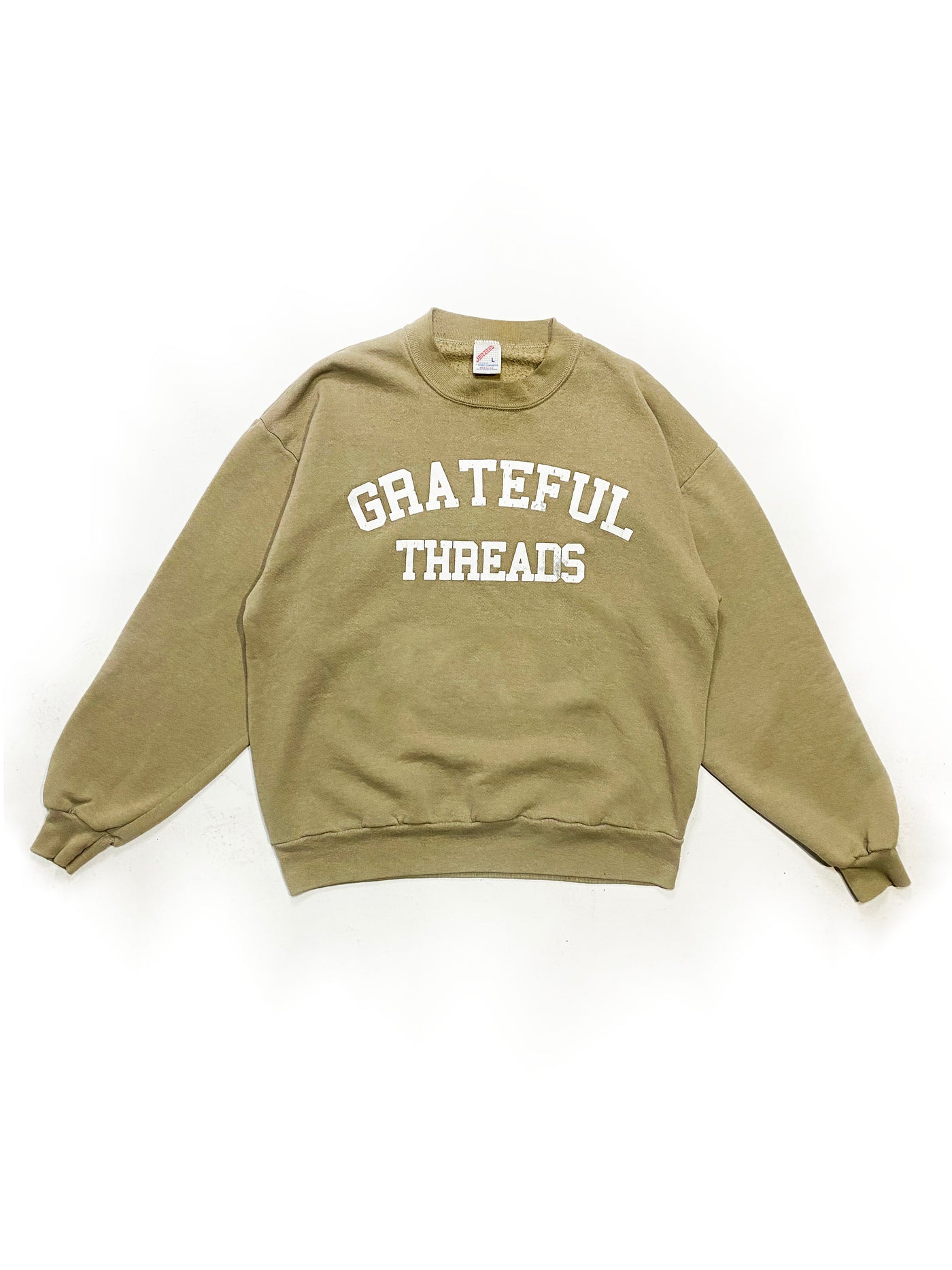 90s Jerzees Grateful Threads Spellout Crewneck - Brown - Size L/M