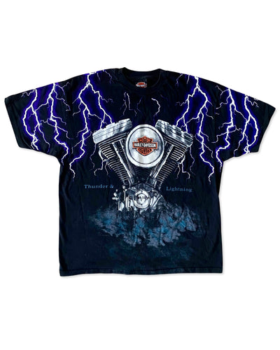 Vintage 90s Harley Davidson Thunder & Lightning Plattsburgh NY T-Shirt