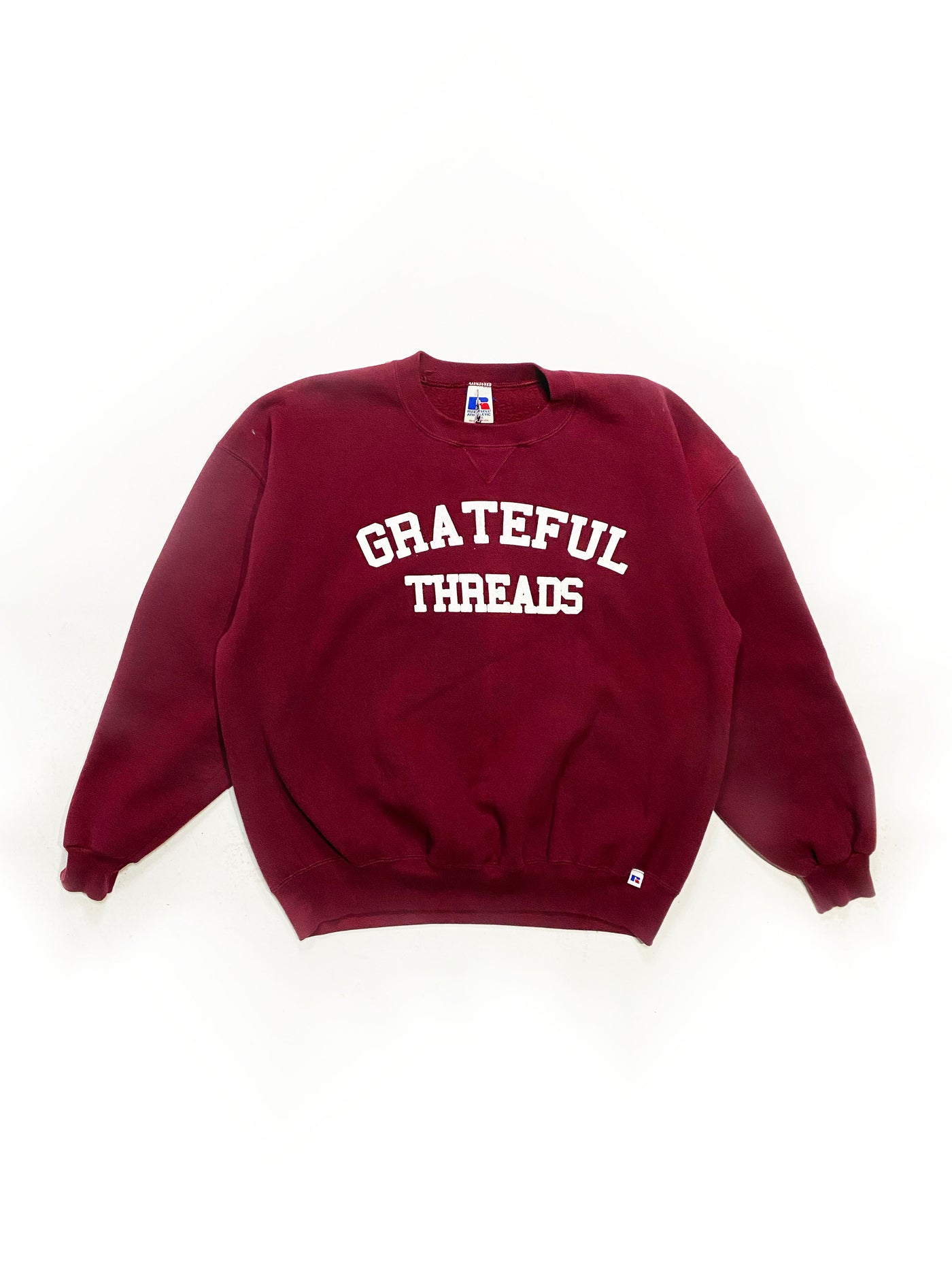 90s Russell Grateful Threads Spellout Crewneck - Maroon - Size XL