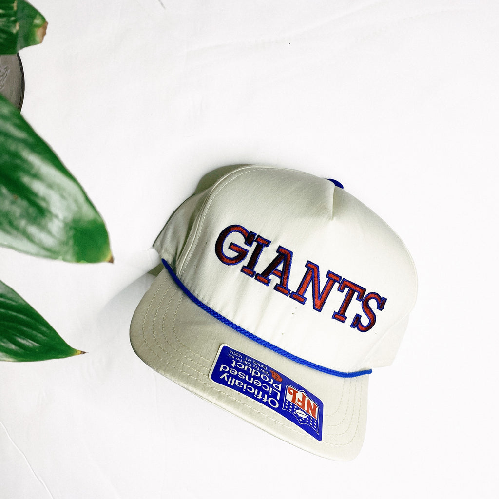 Vintage 90s New York Giants Patch on Black Poly Rope Hat – Retro