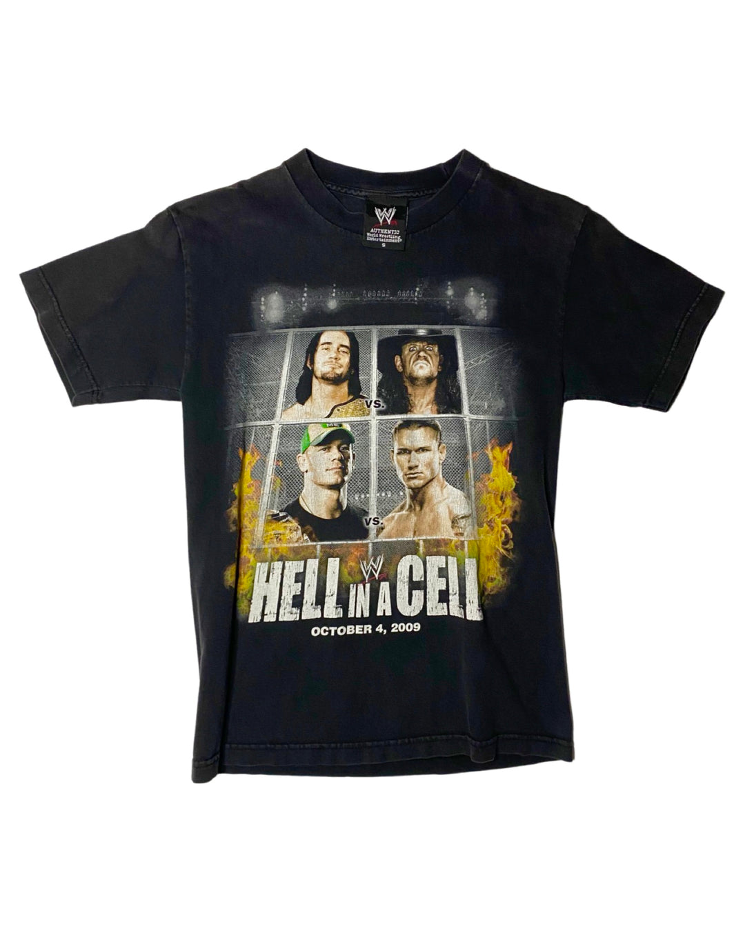 T-shirt WWE Vintage 2009 Taille XL Noir - Imprimé Lutte, Coton, Manches Courtes - Occasion Parfait état