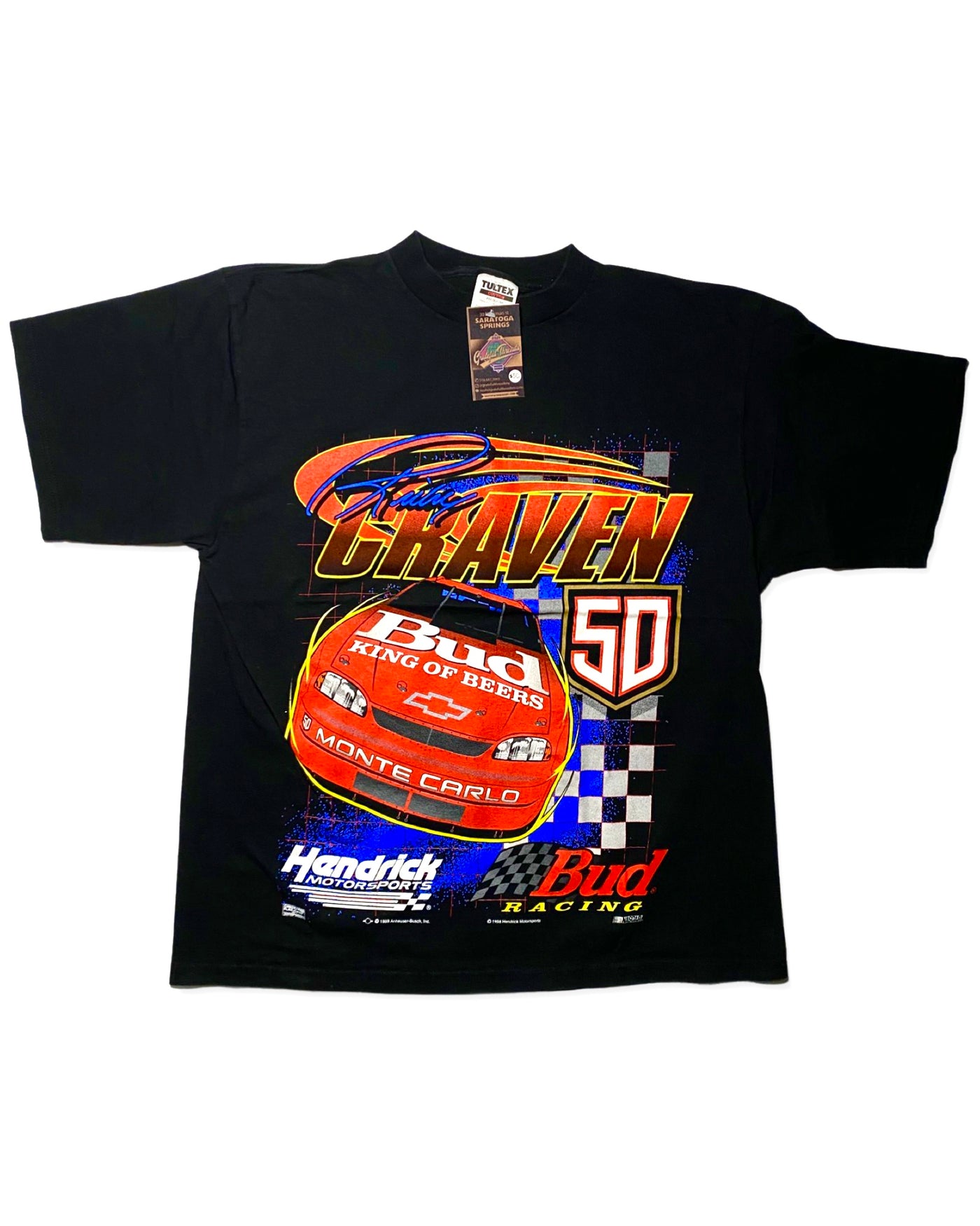Vintage 1998 Ricky Craven Bud Racing T-Shirt
