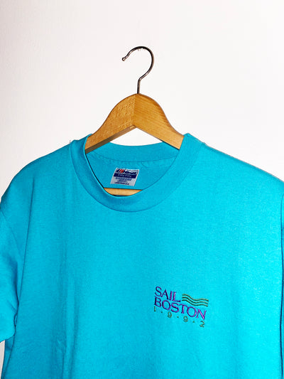 Vintage 1992 Embroidered Sail Boston T-Shirt
