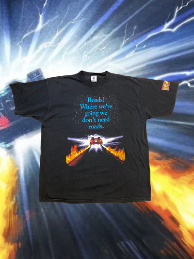 Vintage Back To The Future  “Roads? Where We're Going We Don't Need Roads” 90s T Shirt