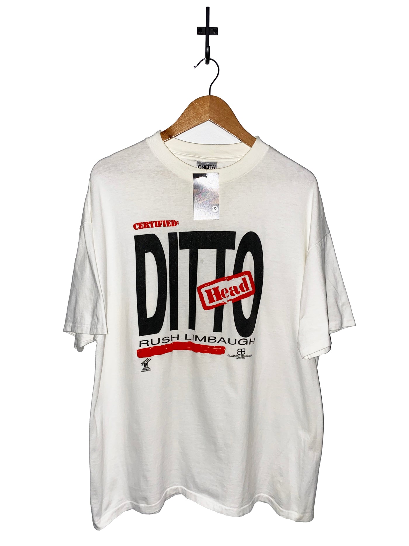 Vintage Rush Limbaugh ‘Certified Ditto Head’ Puff Print T-Shirt