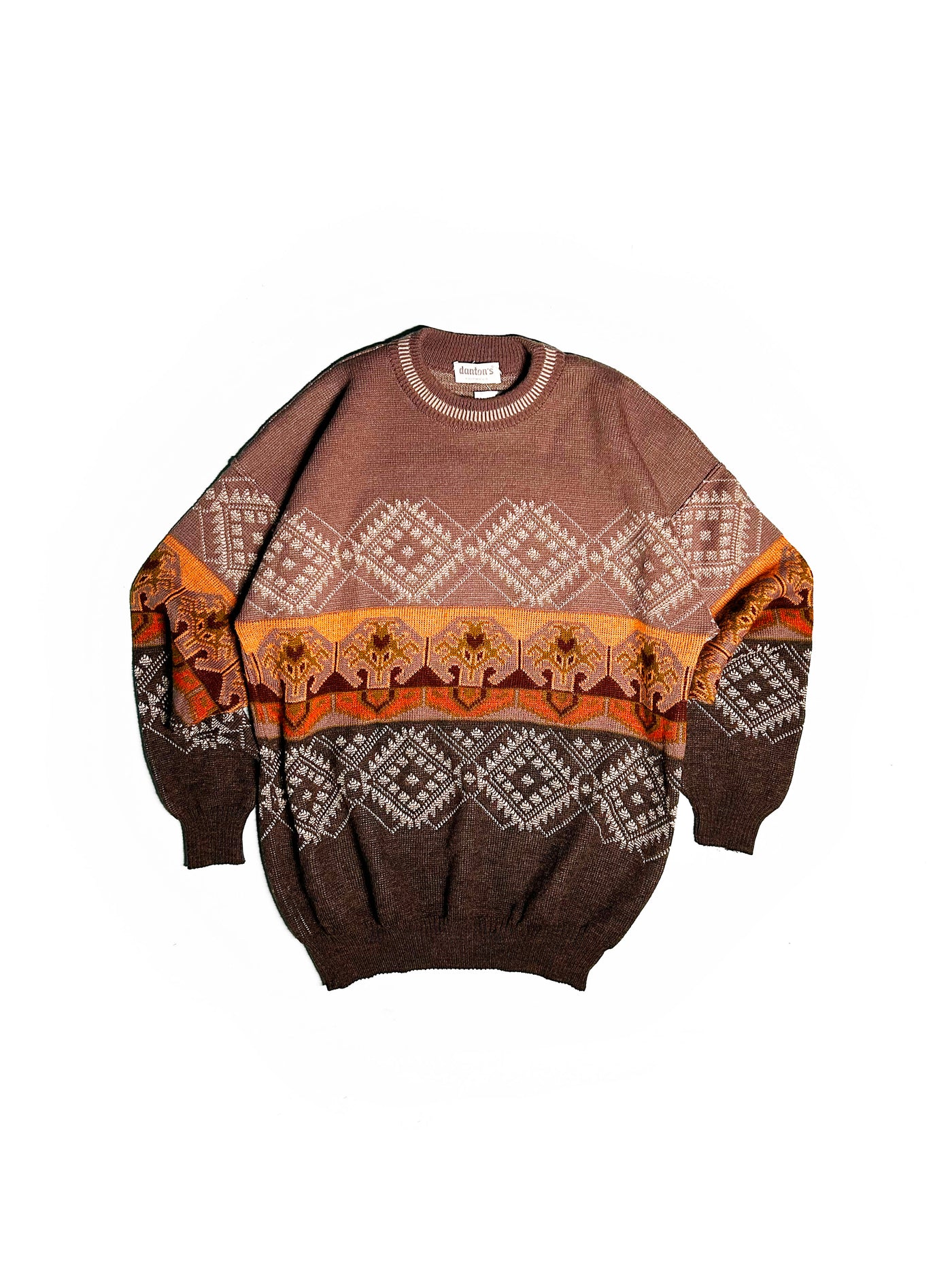 Vintage 80s Dantons Knitwear Patterned Sweater