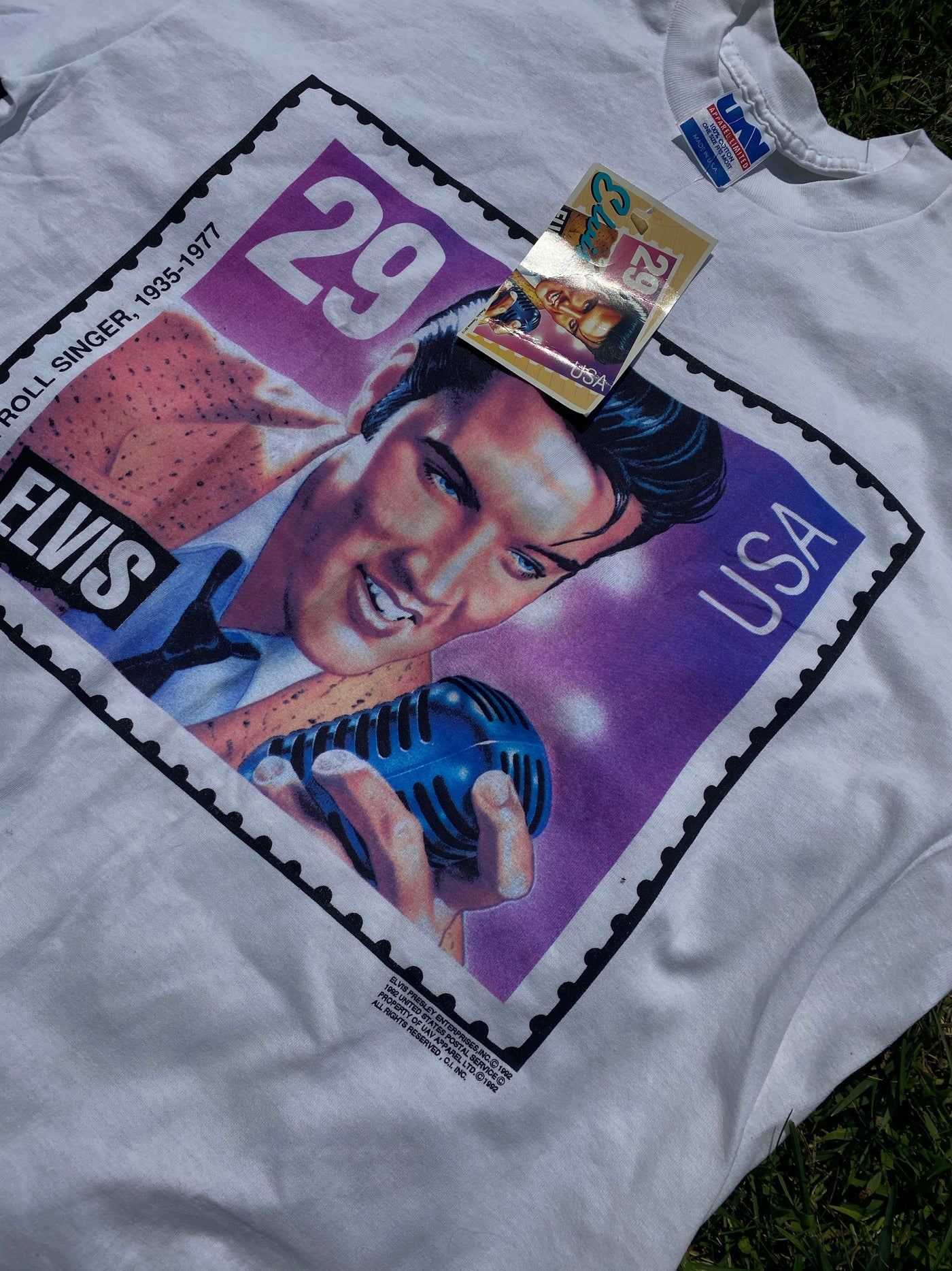 Vintage 1992 Elvis USPS Stamp T-Shirt
