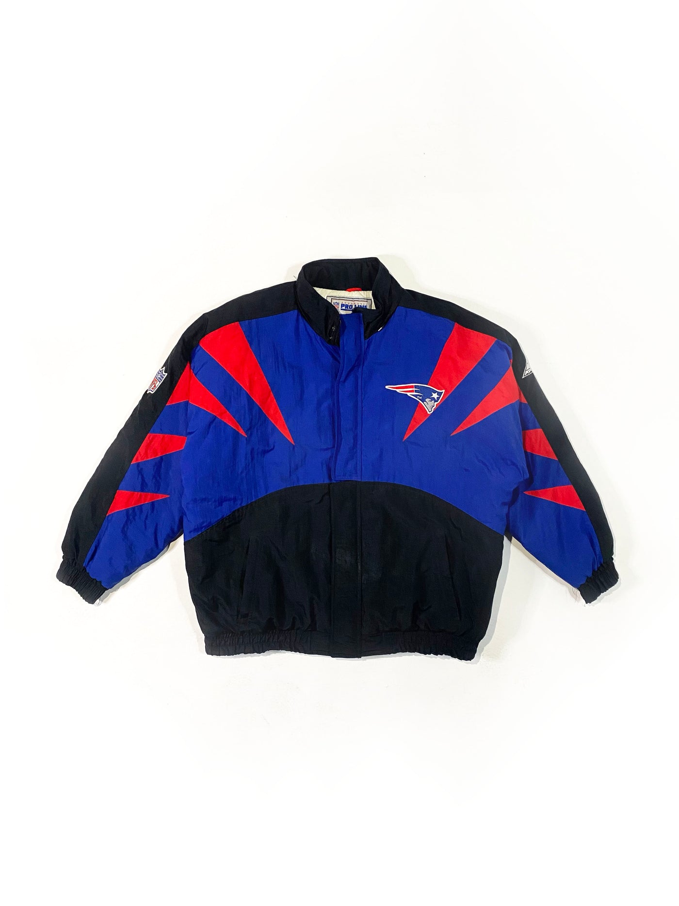 Vintage 90s Sharktooth Style Patriots Puffer Jacket