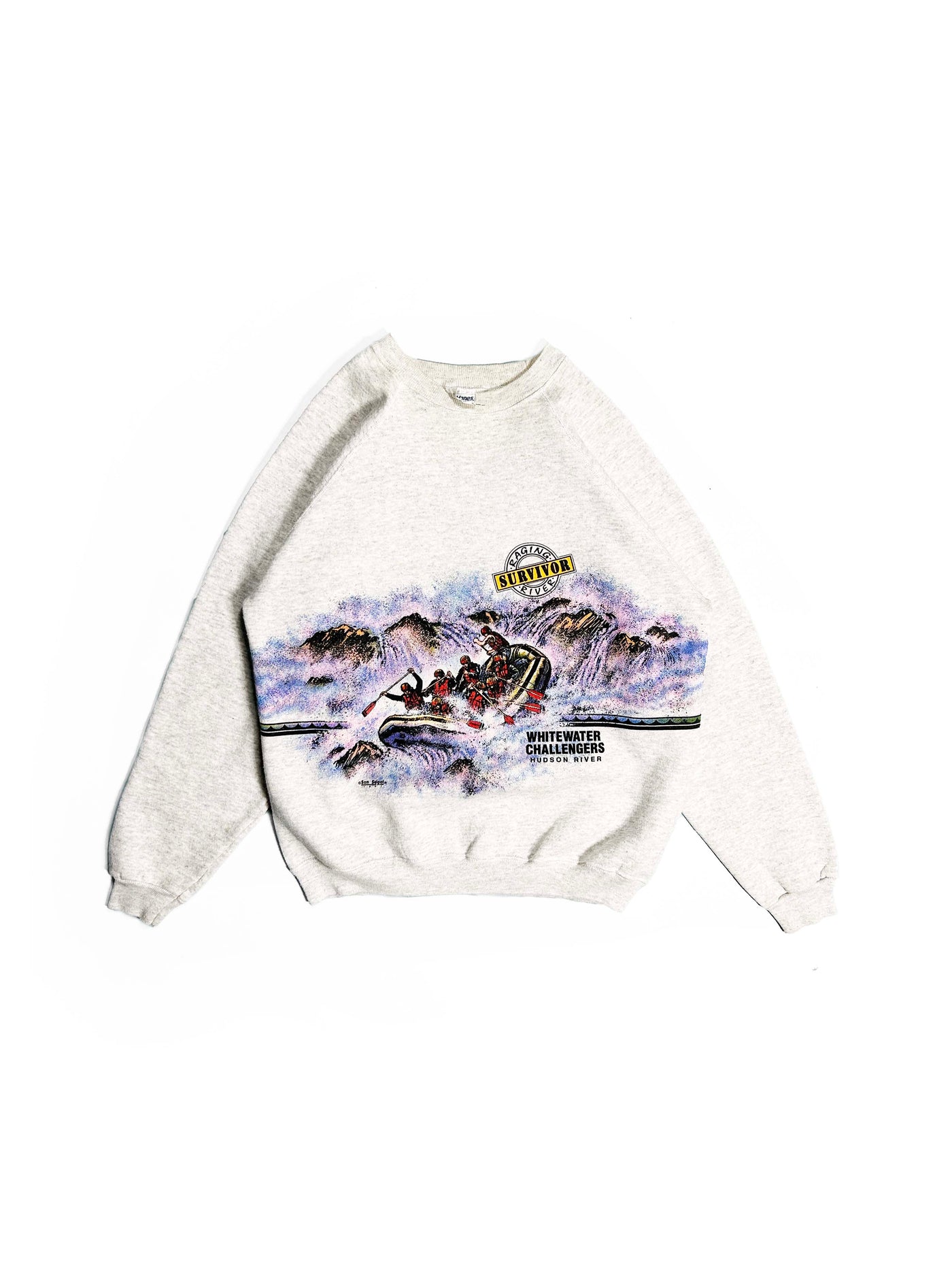 Vintage 1991 All Over Print Hudson River Whitewater Crewneck