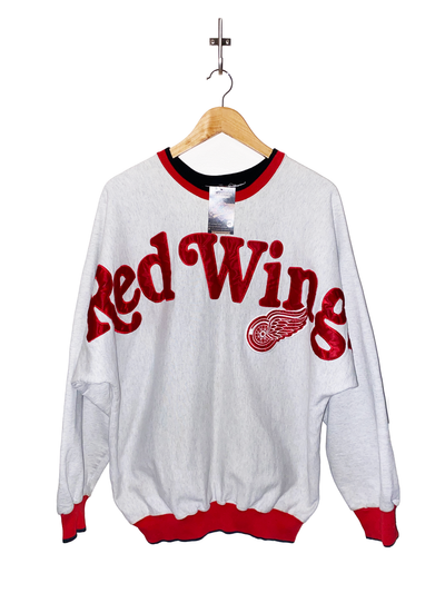 Vintage 90s Detroit Red Wings Spellout Crewneck