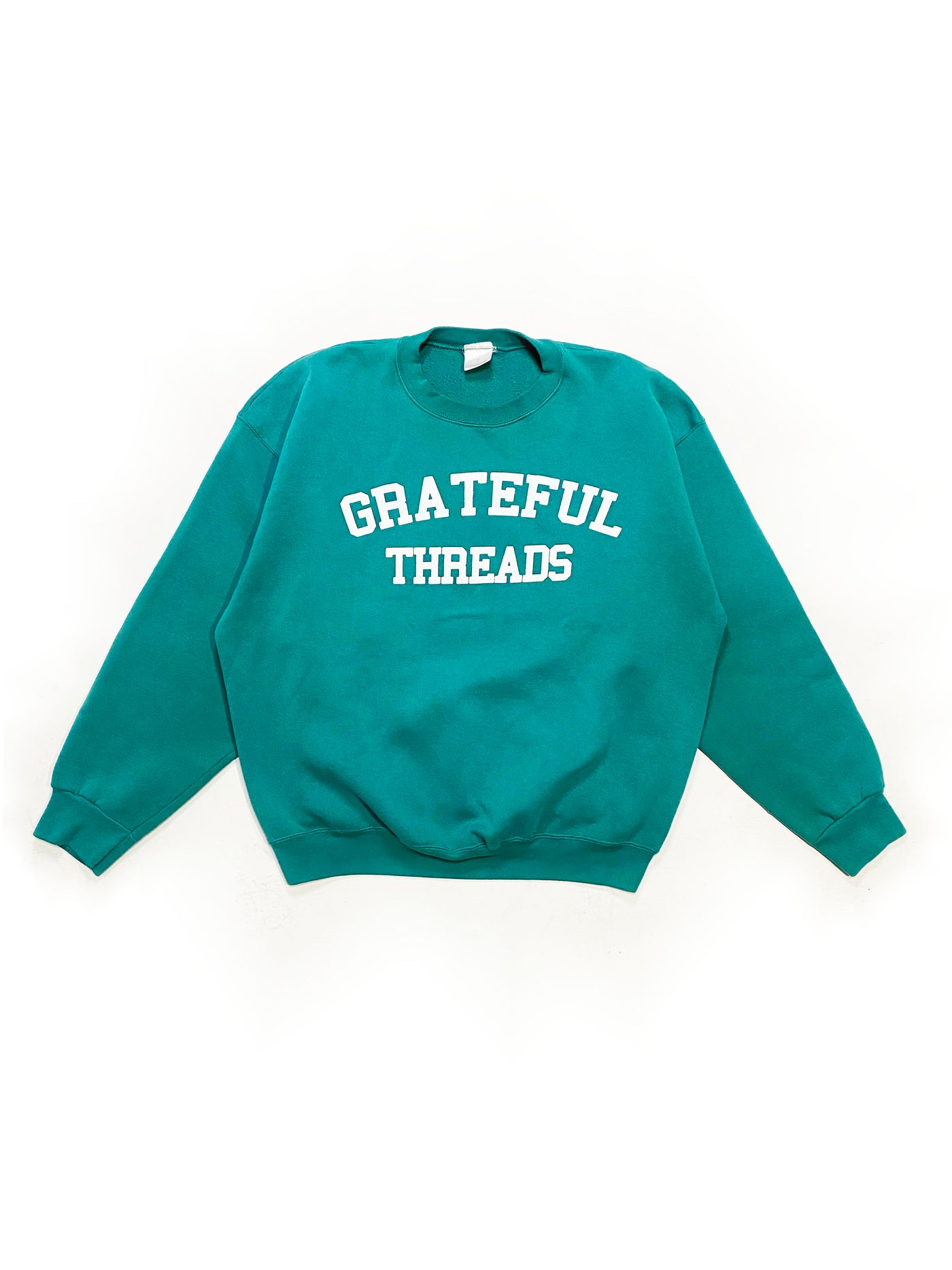 90s BVD Grateful Threads Spellout Crewneck - Teal - Size L