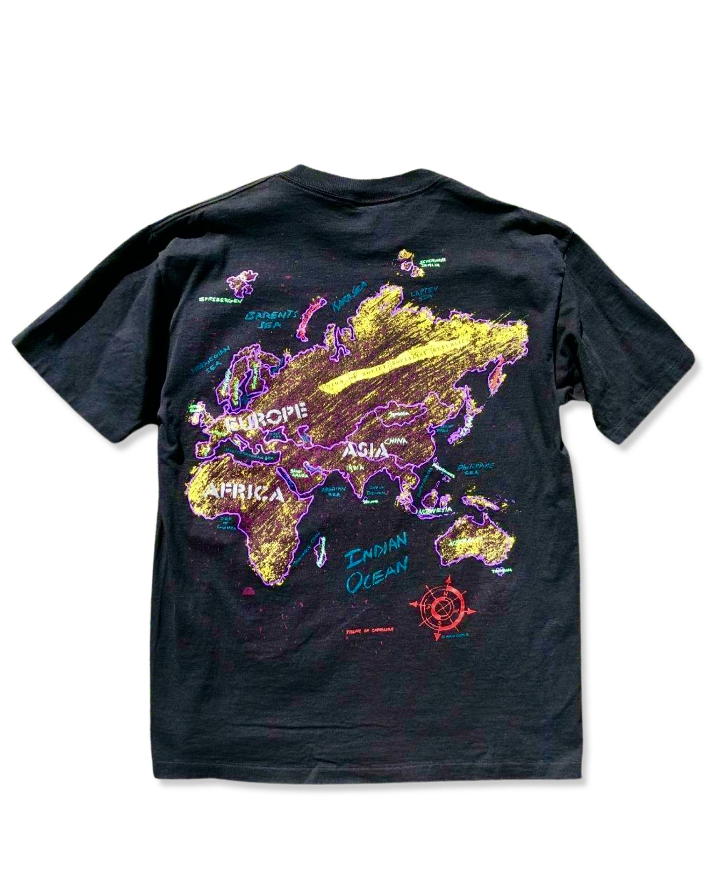Vintage Wild Oats World Map Graphic T-Shirt