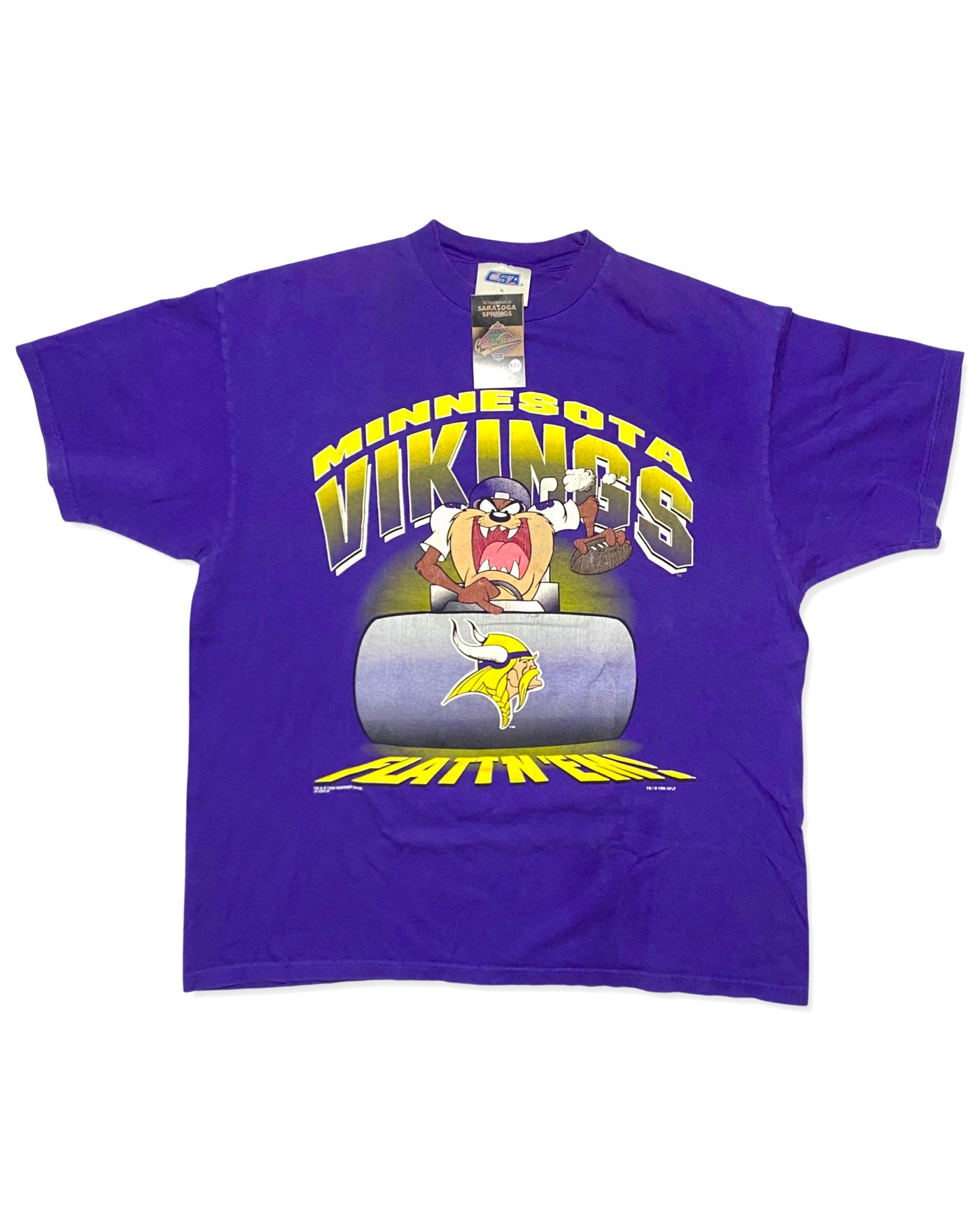 Vintage 1996 Minnesota Vikings ‘Flatten ‘Em!’ Taz T-Shirt