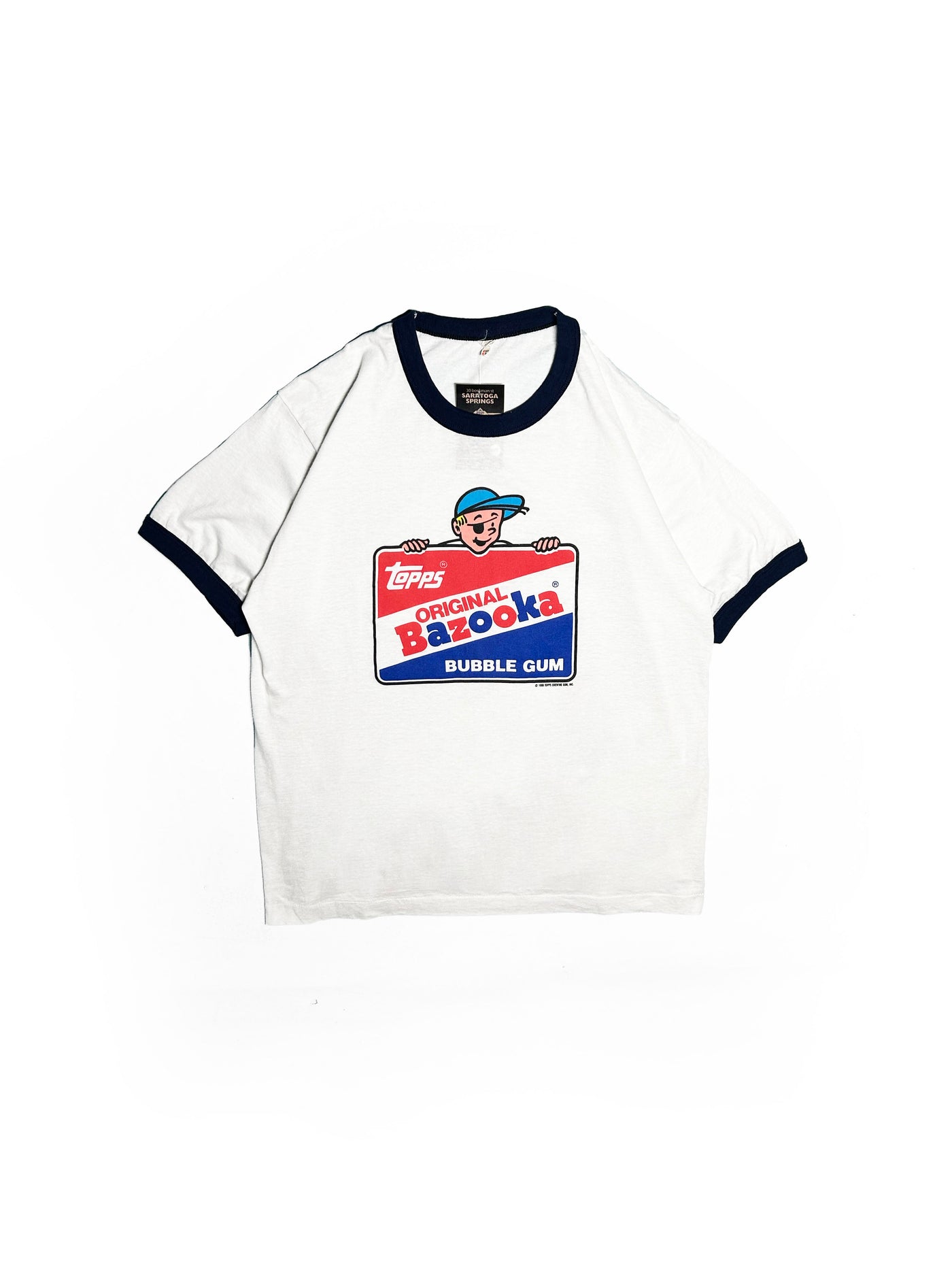 Vintage 1988 Topps Bazooka Bubble Gum Promo Ringer T-Shirt