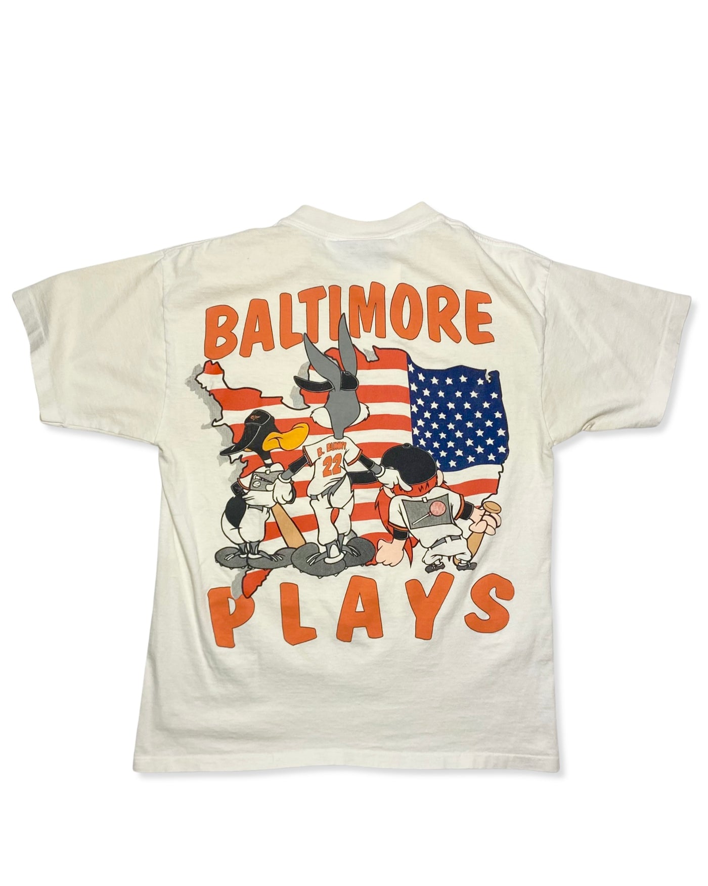 Vintage Baltimore Orioles Double Sided Looney Tunes Graphic T-Shirt