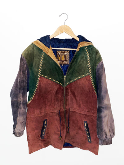 Vintage Winlit 1969 Colorblock Leather Suede Jacket