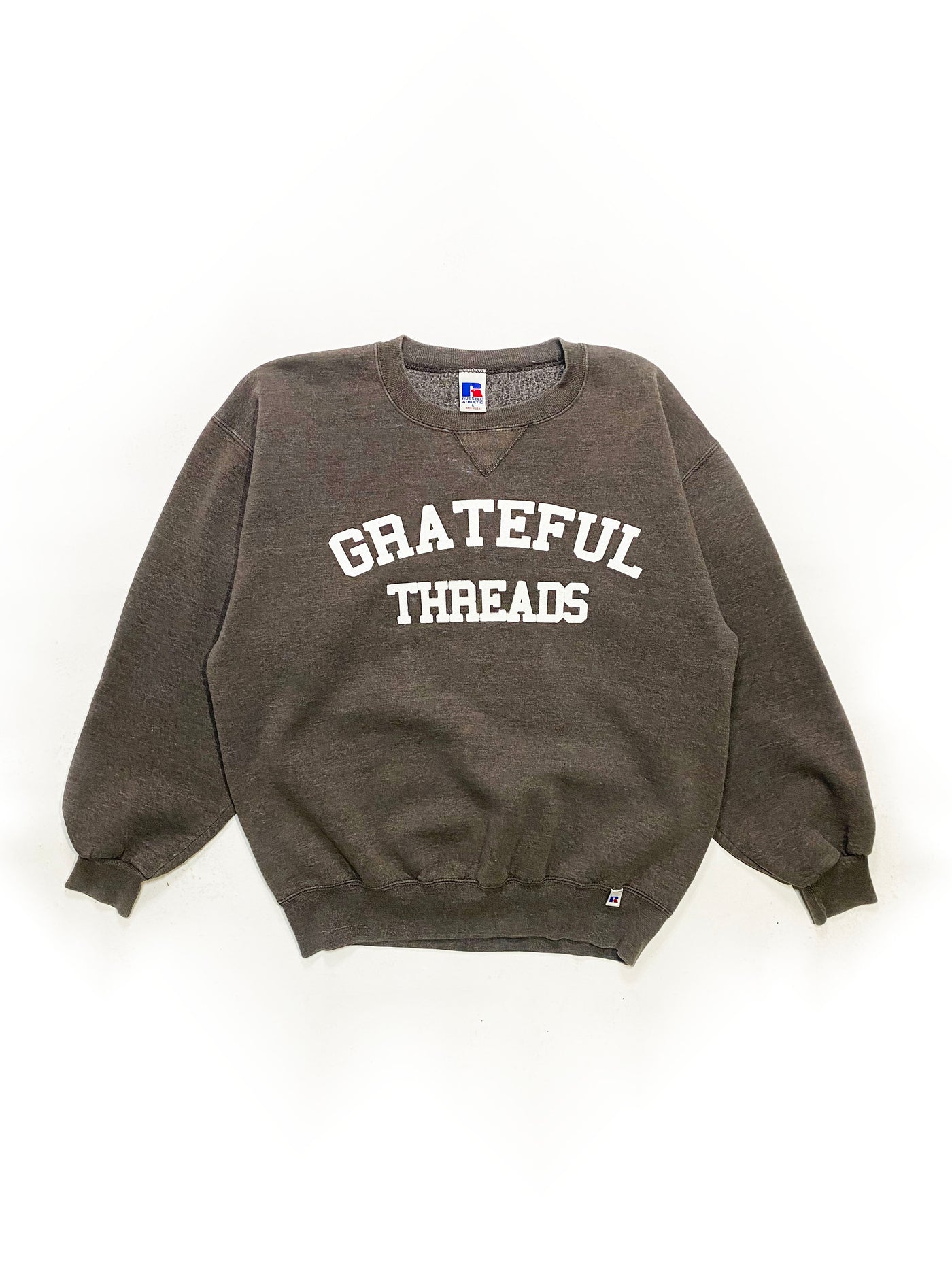 90s Russell Grateful Threads Spellout Crewneck - Faded Brown - Size L