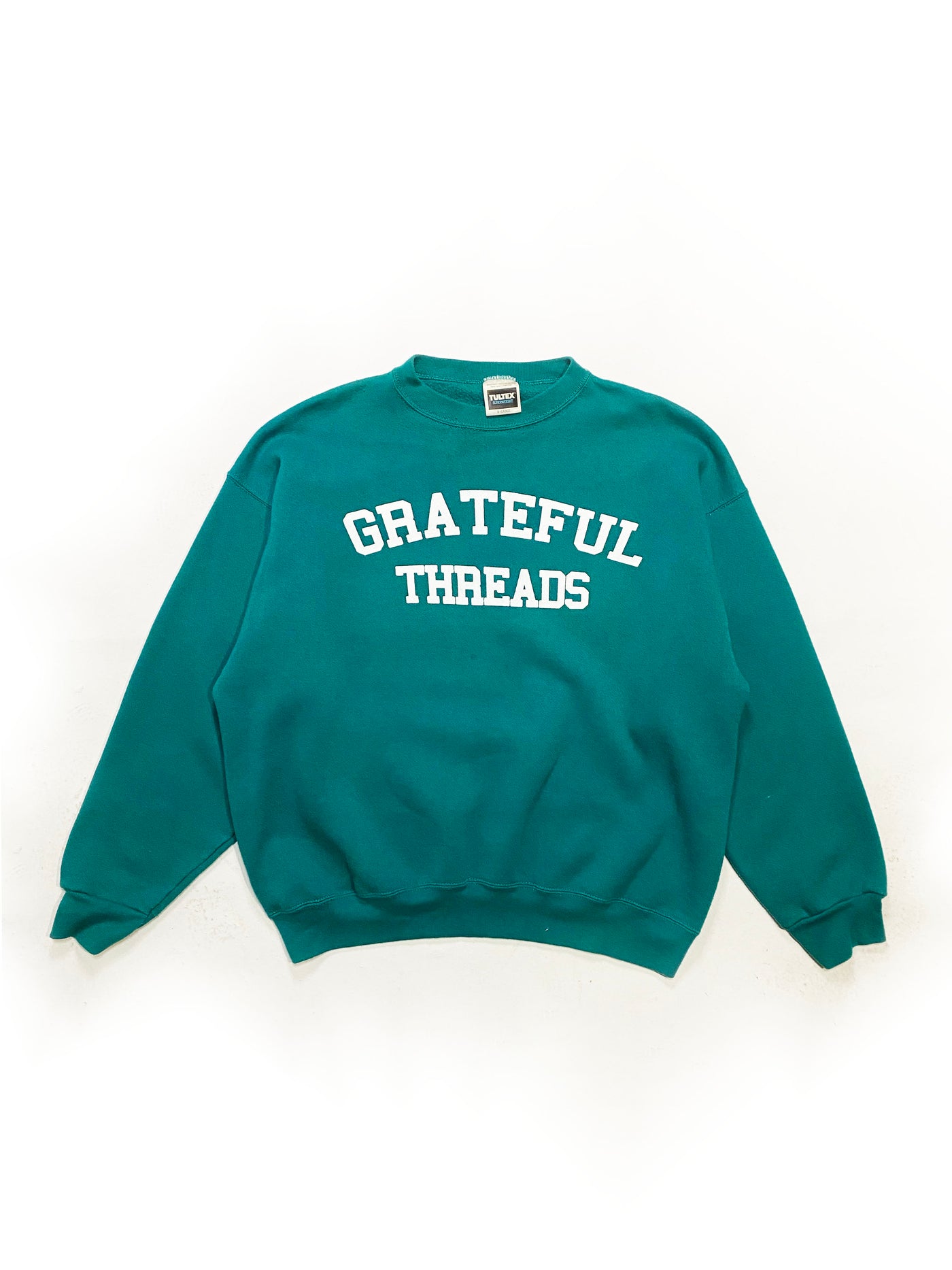 90s Tultex Grateful Threads Spellout Crewneck - Turquoise - Size XL