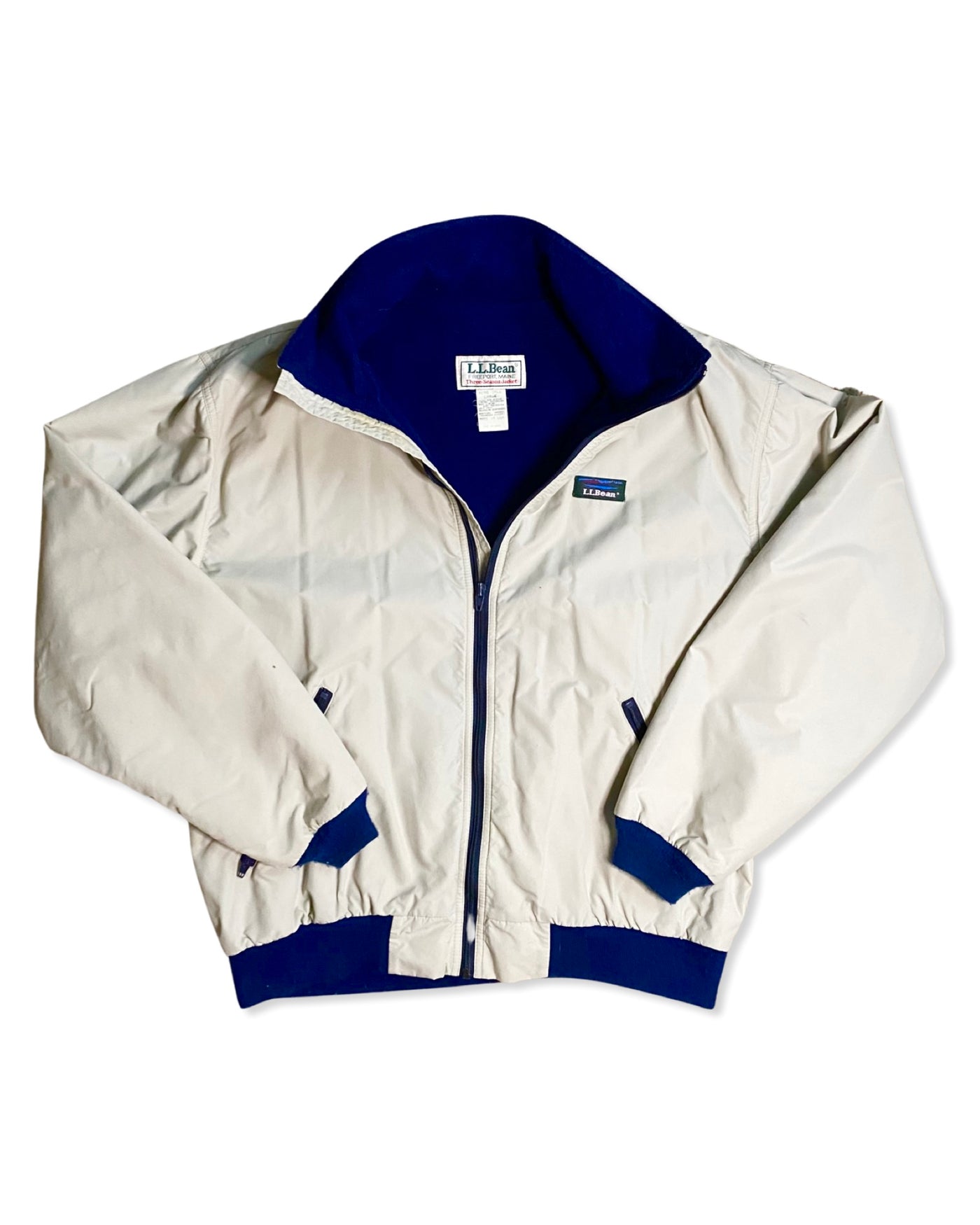 Vintage 80s LL Bean Fleece Lined Warmup Jacket