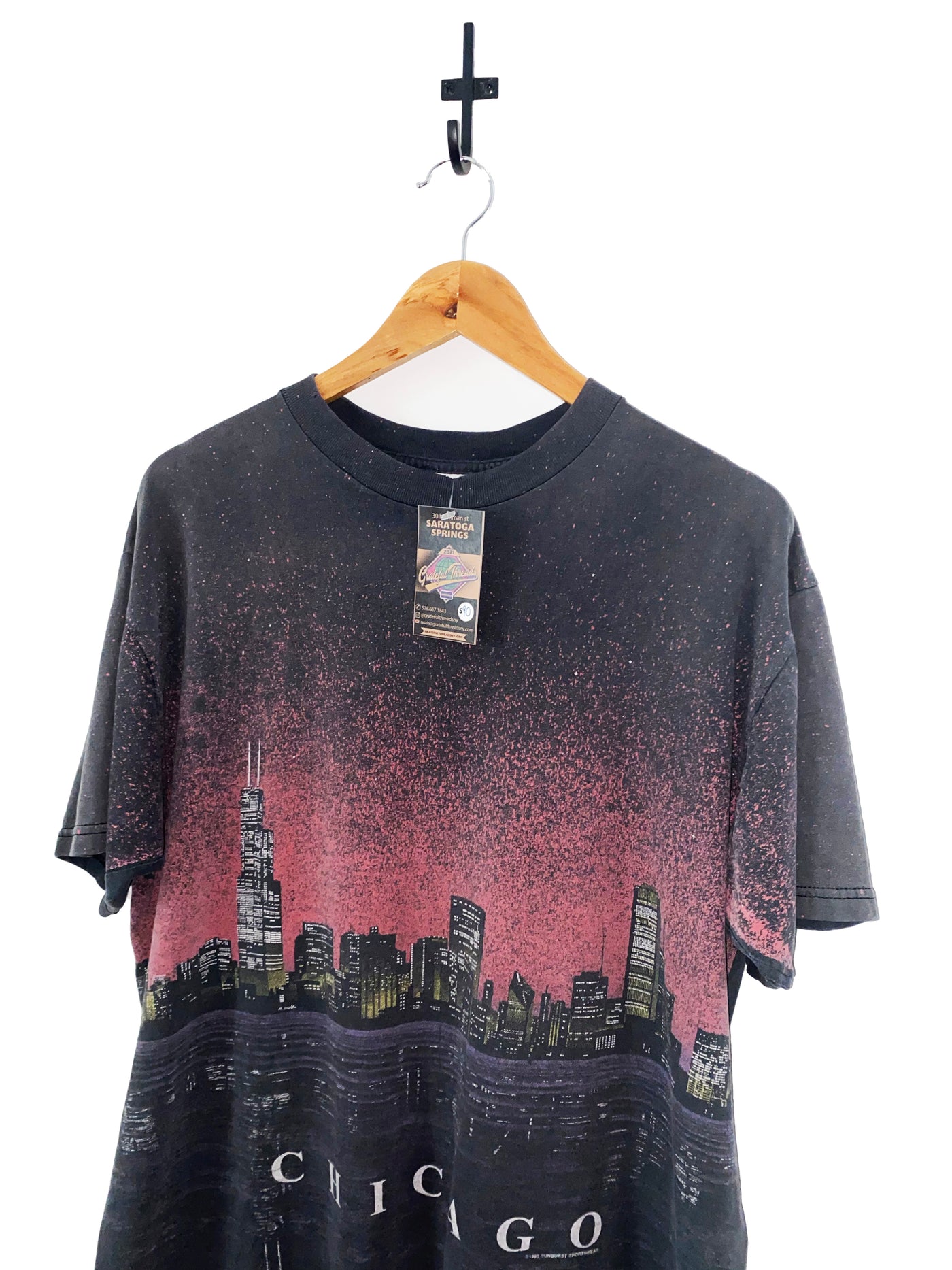 Vintage 1993 Chicago All Over Print Skyline T-Shirt