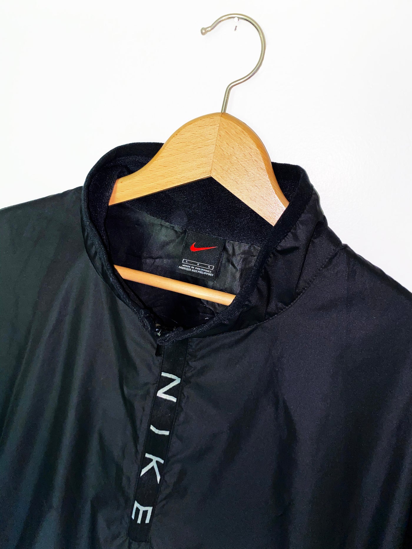 Vintage Black Tag 1/4 Zip Spellout Nike Windbreaker